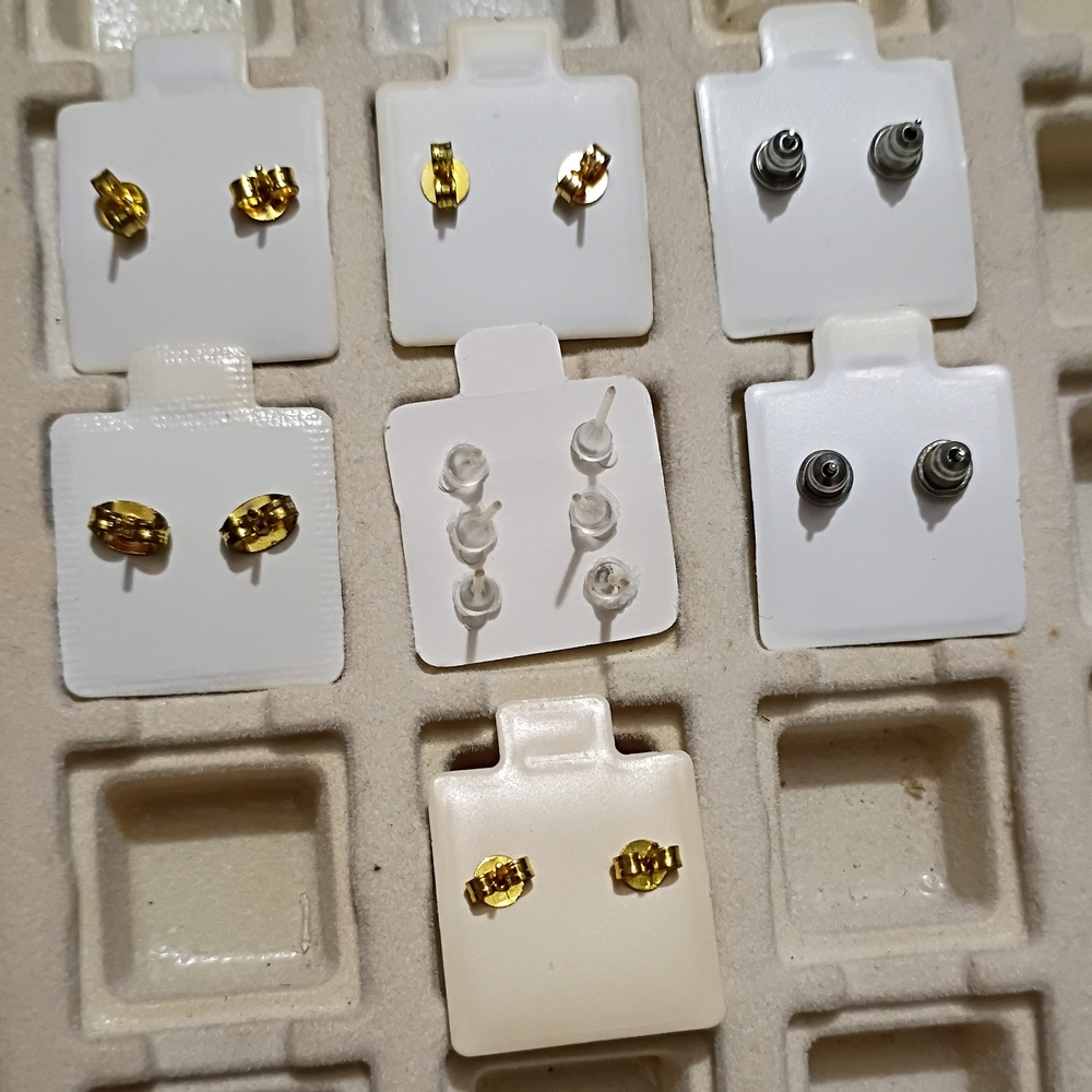 Cubic Zirconia Stud Earrings Set - Picture 3 of 4